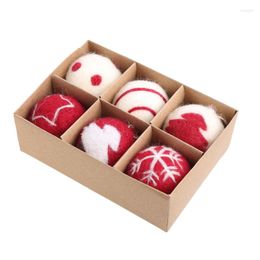 Party Decoration 594C 6pcs Felt Christmas Ball Pendant Tree Decor Supplies Household For Wedding Birthday Background