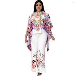 Ethnic Clothing 2 Piece Sets Africa For Women Plus Size Pants Suits Ladies Business Office Shirt Tops African Set