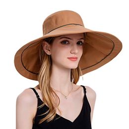 Wide Brim Hats Designer Women Summer Sun Protection Panama Hat Sombreros De Top Hat Reflective Filigree Sunscreen Bucket Hats Holiday Style Hat R230308
