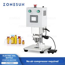 ZONESUN Manual Sealing Machine Electric Vial Crimper Glass Bottle Sealer Flip-off Caps Sealing Tool Aluminium Tabletop ZS-YG80D