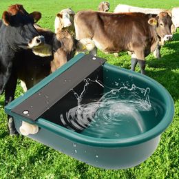 Small Animal Supplies 1 Pc Automatic Livestock Cattle Goat Sheep Water Drinker Eqipment Plastic Feeding Bowl with Drain Hole Float 230307