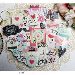 Gift Wrap ZFPARTY 52pcs Love Cardstock Die Cut Stickers For Scrapbooking Happy Planner/Card Making/Journaling Project