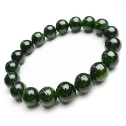 Strand 10mm Genuine Natural Green Diopside Gem Stone Crystal Jewellery Stretch Round Beads Bracelet Just One