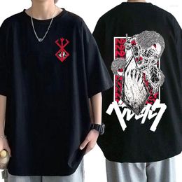 Men's T Shirts Anime Swordsman Gatsu Sacrifice Zodd T-shirts Funny Manga Berserk Guts Fashion Double Sided Print T-Shirt Harajuku Streetwear