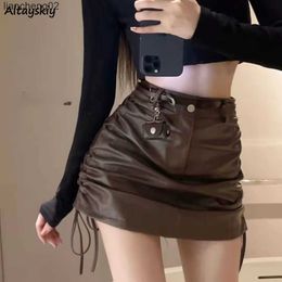 Skirts Lace-up Skirts Women Slim All-match Summer Vintage Ulzzang A-line Retro Sexy Female Students Mini Party Fit Design W0308