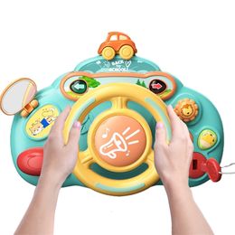 Toy Walkie Talkies Cartoon Kids Steering Wheel With Lights Music Simulation Driving Car Copilot For Toddler Preschool Interactive Electric s l230307
