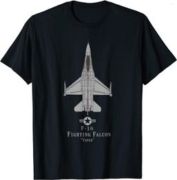 Men's T Shirts F-16 Fighting Falcon Tech Drawing Military Aeroplane Men T-shirt Short Sleeve Casual Cotton O-Neck Summer Tees