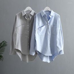 Women's Blouses Tops 2023 Vintage Of Solid Colour Womens And Shirt Korean Clothes Fashion Preppy Style Woman Elegant