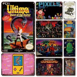 Old Game Metal Poster Tin Sign Vintage Gamer Room Art Wall Decor Metal Plate Personalized Home Decoration Accessories Plaque 30X20cm W03