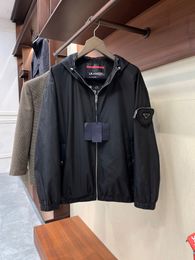 Spring and autumn new style mens black jacket fashion triangle pocket patchwork design luxury brand designer casual jacket