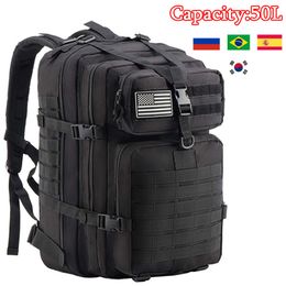 Outdoor Bags Camping Men Military Tactical Backpack Trekking Bag Waterproof Large Capacity Rucksacks 50L Sports Hunting 230307