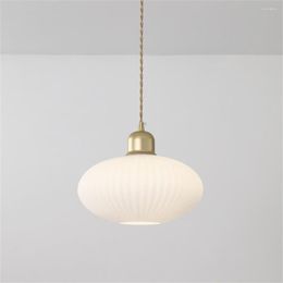 Pendant Lamps Nordic Lights Modern Glass Lampshade Gold Single Head Fixtures Dining Room Loft Led Hanging Lamp Home Decor Lamparas