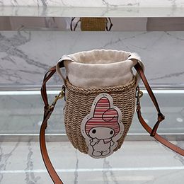 Designer handbag tote straw bag new fashion portable bucket bags Rabbit style messenger rattan bag Cartoon basket large summer handbags holiday seaside ch