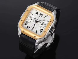 Carier Mens 43mm Zffactory Watch Designer Case Watch Gold Ring Mouth with Silver Stainless Steel Case Fully Automatic Mechanical Watch Sapphire Glass Cowhide Strap