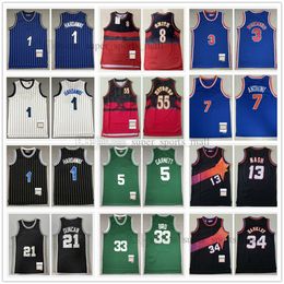 Ausverkauf Basketball-Trikots Sprewell Patrick Ewing Penny Hardaway Kevin Garnett Russell Larry Bird Charles Barkley Steve Nash Mutombo