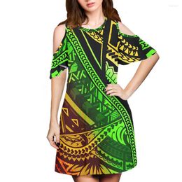 Casual Dresses Cumagical Polynesian Samoan Tribal Design Custom 4XL Comfortable Dress Leakage Shoulder Clothing