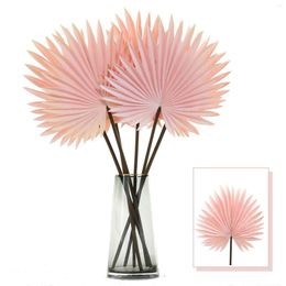 Decorative Flowers Pink Artificial Palm Leaf Faux Fan Hawaiian Tropical Foliage For Flower Arranging Home Centrepieces Vase Decoration