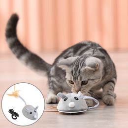 Cat Toys Smart Sensing Mouse Interactive Electric Stuffed Toy Teaser SelfPlaying USB Charging Kitten Mice for s Pet 230309