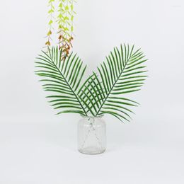 Decorative Flowers Artificial Fake Palm Leaves 2pcs Green Plants Tree Leaf Greenery For Floral Flower Arrangement Wedding Decor