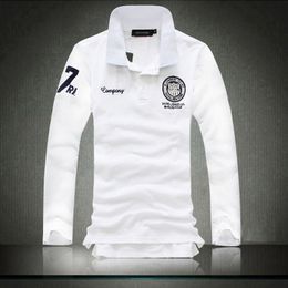 Men's Polos 5XL Spring Autumn Men Fashion Boutique Embroidery Leisure Long Sleeve POLO Shirts Male Casual Lapel Large Size 230308