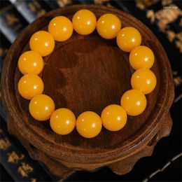 Strand 8MM 10mm Natural Stone Yellow Beads Female Bracelets For Women Men Charms Elastic Round Bead Bracelet Jewellery Gifts