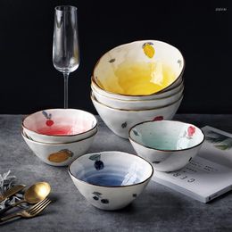 Bowls Japanese Style Ramen Bowl Household Large Instant Noodle Ceramic Hat Horn Ceramica Tableware