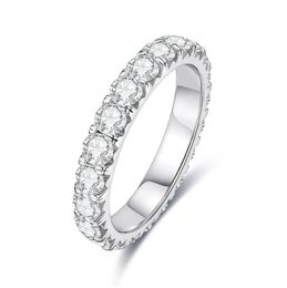 3mm 2-3ct D Colour Moissanite Wedding Band Ring 925 Sterling Silver Eternity Band Engagement Rings For Women