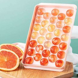 Ice Cream Tools 1836Grid Round Ice Mould Ice Cube Tray With Lid Cube Maker PP Plastic Mould Food Grade Mould Creative Gadgets DIY Ice Cream Mould Z0308