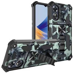 Camouflage Cases For Oneplus 11 10 9 ACE Nord N10 N100 N200 Pro OPPO A17 A54 A74 A93 A55 A16s Phone Stand Fundas Shockproof Case