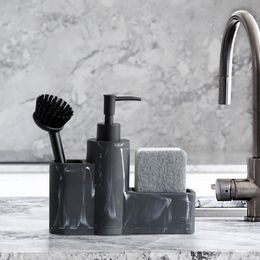 Liquid Soap Dispenser 3 in 1 Kitchen with Sponge Holder dishwashing for Gadgets Sink Countertop Organiser 230308