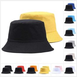 Wide Brim Hats 100 Cotton Plain Solid Bucket Hat Men Two Tone Reversible Doublesided Fisherman Hat Women Comfortable Travel Sun Bob Cap YD068 R230308