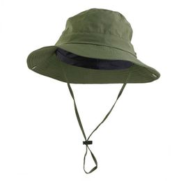 Wide Brim Hats New Waterproof Bucket Hat Summer Men UV Protection Sun Hat Long Wide Brim Panama Beach Hat Outdoor Hunting Hiking Fishing Cap R230308