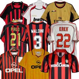 Men Soccer Shirts 06 07 Retro Jerseys KAKA BAGGIO VAN BASTEN PIRLO Inzaghi Gullit Shevchenko Vintage Classic Shirt 90 91 93 94 95 96 02 03 13 14 Jersey