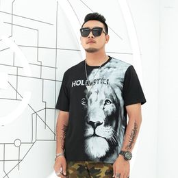 Men's T Shirts Punk Style Hight Street Men 3D Animal Lion Print Tshirt Harajuku Casual Cartoon Unisex Clothes Summer Personality Hip Hop Top