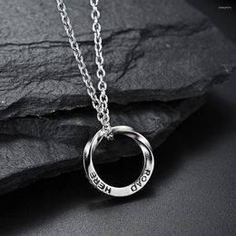 Chains Mobius Ring Necklace Circle Mens Pendant Trendy Women's 2023 Bohemian Vintage Necklaces For Women God Accessories Woman