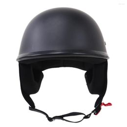 Motorcycle Helmets Matte Black DOT Open Face Flat Half For Cruiser Chopper