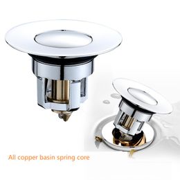 Drains Copper core washbasin drainer spring core washbasin water plug filter press type all copper drainer fittings