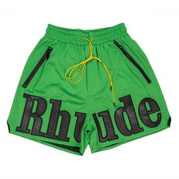 Rhude Designer Men Rh Limited Rhude Shorts Summer Swim Short Knee Length Hip Hop High Street Sports Training Beach Pants Mens Elastic Waist Size 17