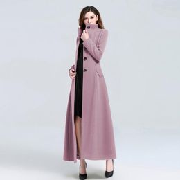 Women's Trench Coats Autumn Solid Slim Coat Women Long Sleeve Fashion Windbreaker Winter Vintage Temperament Thick Overcoat Female Clothes