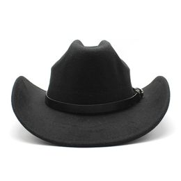 2023 Felt Fedora Hat Cowboy Top Hats Women Men Fedoras Wide Brim Cap Trilby Woman Man Caps