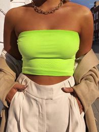 Women's Tanks 2023 Summer Sleeveless Womens Bralette Plain Off Shoulder Vest Crop Top Tank Tops Bras Bustier Party Solid Sexy Clothes