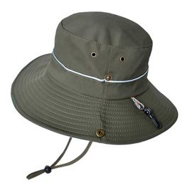 Chapéus de moda larga Chapéus de balde para o verão com hole portátil de gancho de metal respirável Pesca chapéu de sol dobrável Chapéus de panamá dobrável R230308
