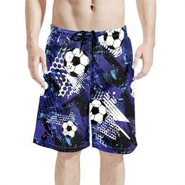 Men's Shorts Football Soccer Pattern Leisure Vacation Surf Board Surfing Beach Trunks Swimming Wear Bermudas Masculina Swimwear 230308