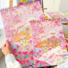 A3/A4 Drawing Notebooks Pink Purple Yellow Colorful Girls Blank Thicken Sketch Hand-painted Special Notebook