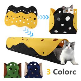 Cat Toys 32M Felt Splicing Tunnel Deformable Kitten Nest Collapsible Tube House Interactive Pet Accessories 230309