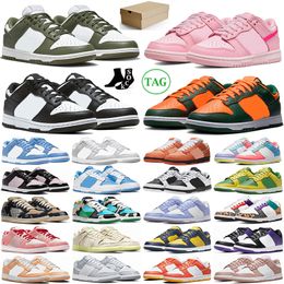 With Box Panda Triple Pink Low Running Shoes Men Women Sneakers Medium Olive Miami Hurricanes Orange Lobster University Blue UNC Grey Fog Mens Trainers Sports T5