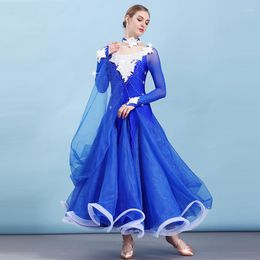 Stage Wear 2023 Standard Female Ballroom Dancing Dresses 6 Colors Competition Big Swing Dress For Women Waltz Tango Dancewear DWY1384