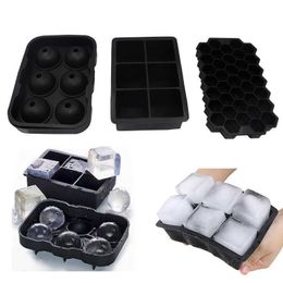 Ice Cream Tools 8615Grid Big Ice Tray Mould Box Large Food Grade Silicone Ice Cube Square Tray Mould Diy Bar Pub Wine Ice Blocks Maker Model Z0308