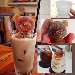 Ice Cream Tools 3D Teddy Bear Ice Cube Maker Ice Cube Tray Silicone Mould Chocolate Ice Mould Whiskey Wine Drink Coffee Ice Cream Decor Z0308