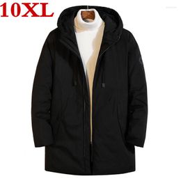 Men's Down Plus Size 10XL 9XL 8XL Hooded White Duck For Men High Quality Warm Jacket Parka Winter Thick